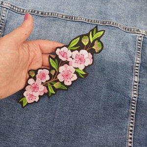 Cherry Blossom iron on patch for Jacket Patches