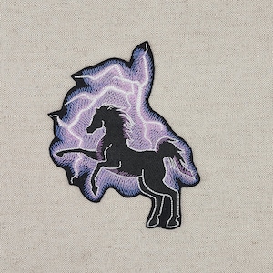 Lightning Horse iron on patch! Custom Made!