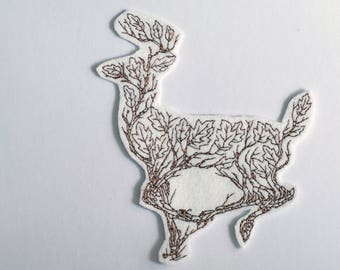 Deer iron on patch, Iron on Patch, Patches for jackets, Wild Deer patch, natural Deer