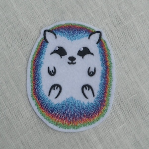 Regenbogen Igel Eisen auf Patch für Jacken, Regenbogen Patches, große Patch, süße Patches, benutzerdefinierte Patches