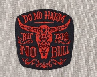 Bull Skulls iron on patch Skulls Skeletons Iron on Patch Patches for jackets Rodeo patch Western Statement
