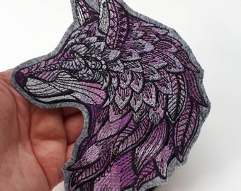 Modern Mystique Wolf Iron on Patch for Jackets, Home Decorations, Backpacks, Kids and Adults