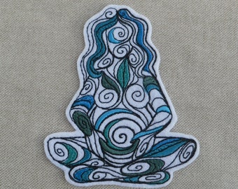Mother Nature iron on patch, patches for jackets, happy Mother, Earth embroidery patch, cute patch