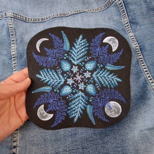 Midnight Dreams Medaillon Aufbügler für Jacke Patches, Mondfinsternis,