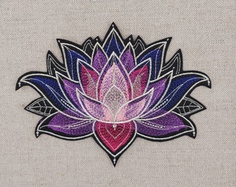 Lotus flower iron on patch for Jacket Patches