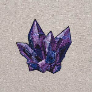 Amethyst Crystals iron on patch for jackets, Large patch, Cute patches, custom patches