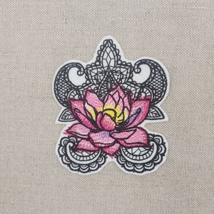 Lotus flower iron on patch for Jacket Patches