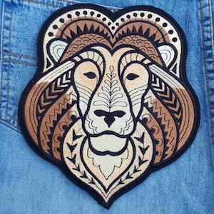 Majestätische Löwe Eisen auf Patch für Jakets, süße Löwe Patch, große Eisen auf Patch, nähen auf Applikation, für Jeansjacken, Patches für Jeans