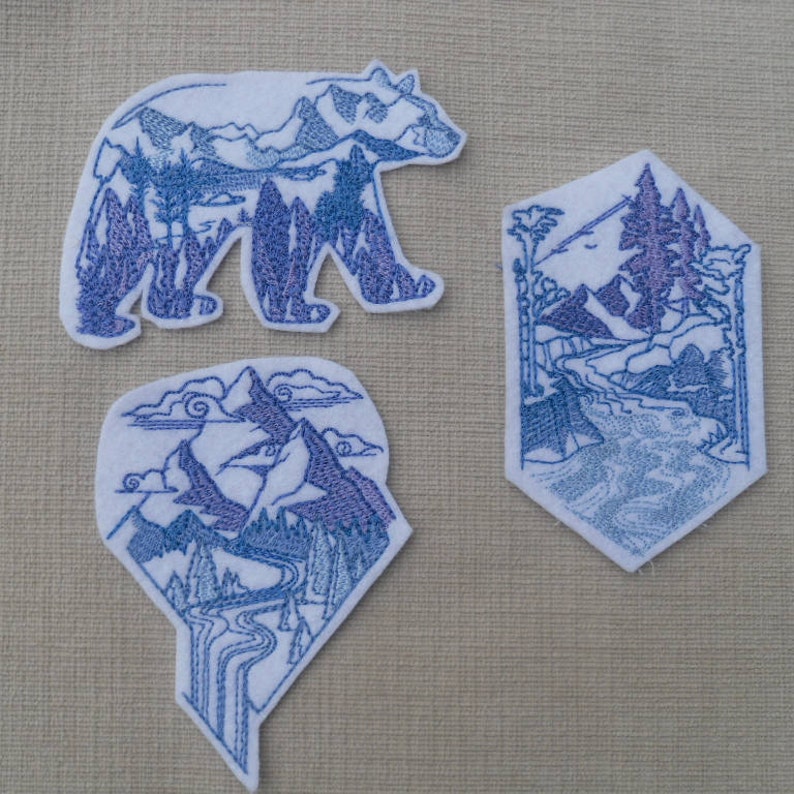 Wild Bear iron on patch Iron on Patch Patches for jackets Wild Stream