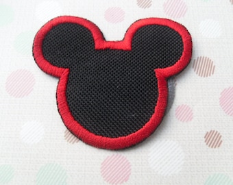 Mickey Mouse iron on patch, Silhouette patch, small patch, Iron On/Sew Applique