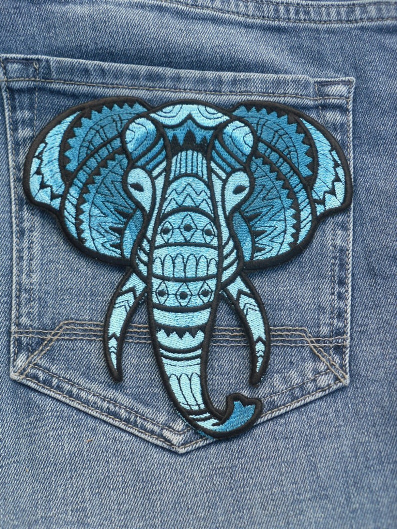 Elephant patch Iron On badge Sew on T shirt bag ricamato applique animali dello zoo