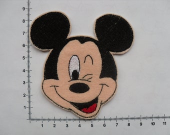 Mickey Mouse iron on patch, Mickey patches,  Iron on Embroidery Patch