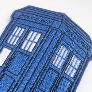 Naszywka do prasowania Police Box, Naszywka Doctor Who Tardis z Police Box, naszywka na koszulę, Naszywki na kurtki, naszywka zewnętrzna