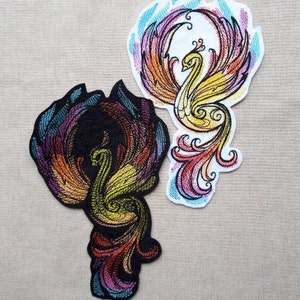 Phoenix Firebird iron on patch for jakets, cute patch, Large iron on patch, sew on applique, patches for denim jackets, patches for jeans