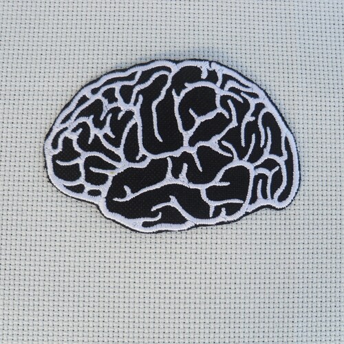 Cute 'Brain Knitting | Pink' Embroidered Patch - Little Patch Co