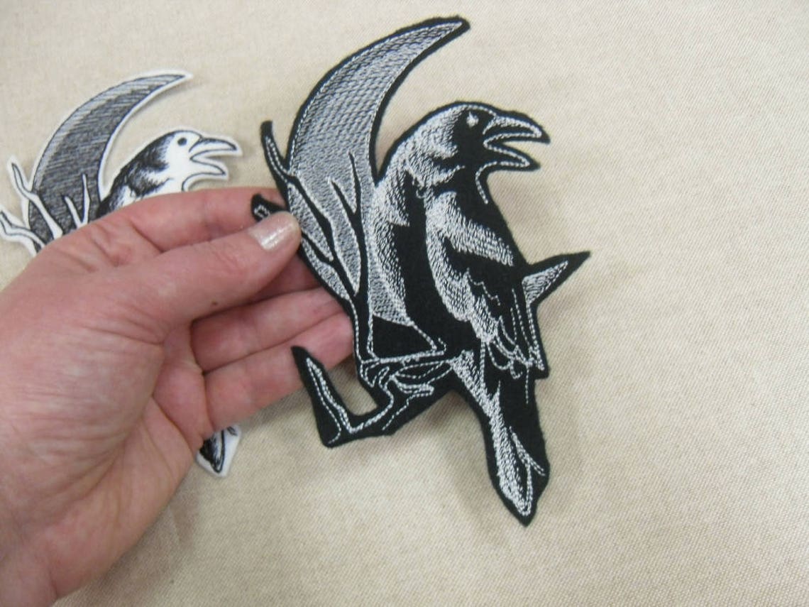 Raven Patch Halloween Patches Iron on Patch Halloween Decorations Crow ...