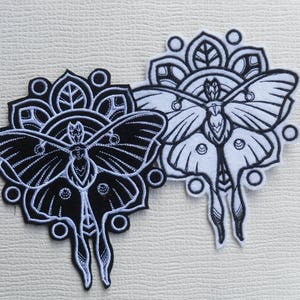 Moth Patch Mystique Patch Luna Moth Aufbügler Motch Back Patch Lunar Bügelbild Fantasy Patch Patches für Jacke