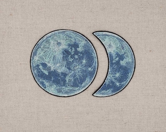 Halbmond Bügelbild, Klettverschluss Bügelbild