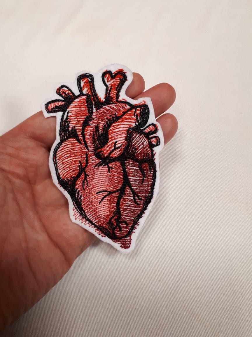 Anatomical Heart Patch, Heart Patch, Heart Patches Iron On, Gifts for  Friends, Black Heart, Realistic Heart Patch, Anatomical Heart Badge 