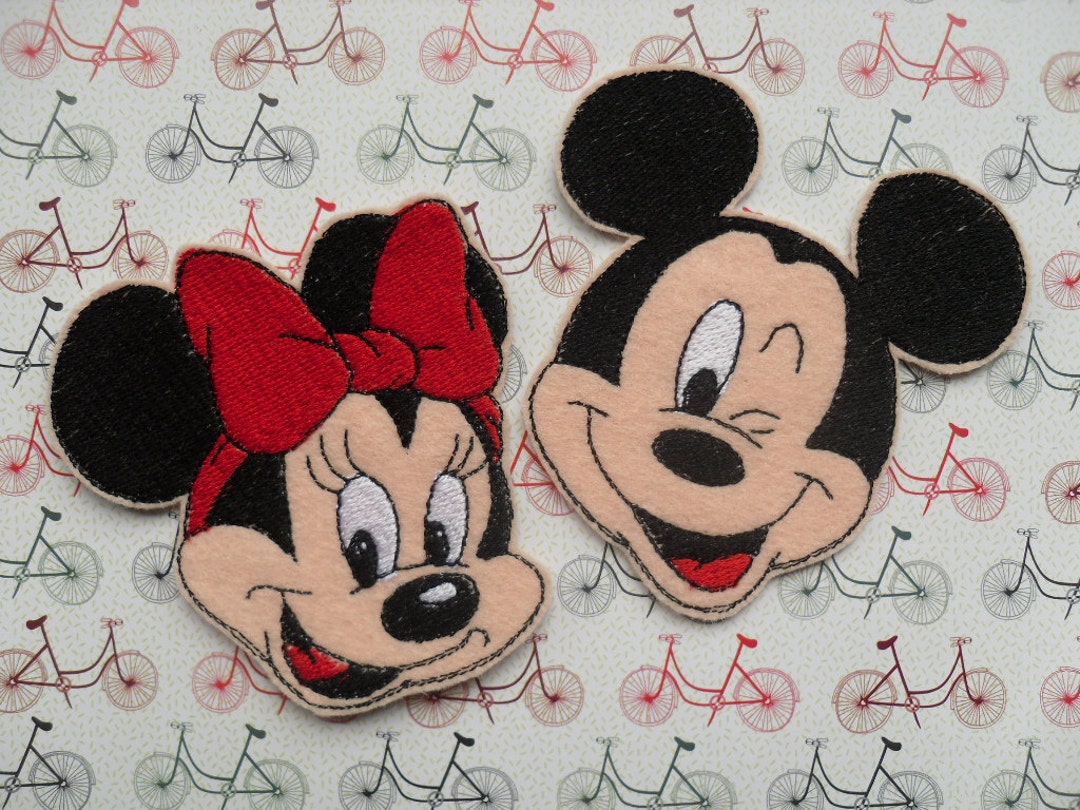 Mickey and Minnie Mouse Embroidered Iron on Patch Cloth Applique  Collectible Disney Patches 
