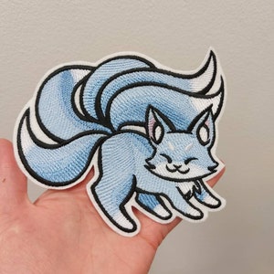 Fox patch, Japanese fox, Kitsune iron on patch, Fox applique, Patches for jackets, Animal patch, patches for jackets, Custom patches,