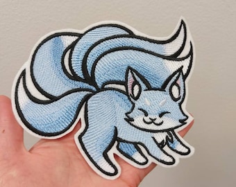 Fox patch, Japanese fox, Kitsune iron on patch, Fox applique, Patches for jackets, Animal patch, patches for jackets, Custom patches,