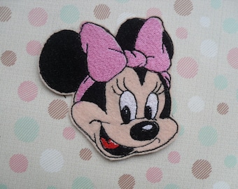 Minnie Mouse opstrijkbare patch Minnie mouse roze patch Opstrijkbare borduurpatch Minnie, roze Minnie rode Minnie-patches jas