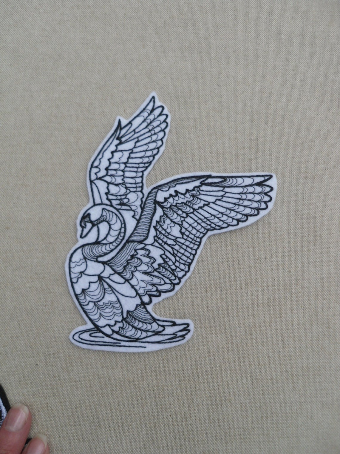 Swan Princess Patch Iron On Patch - Sew On Embroidered Crown Bird Badge For Clothes, Bags, Jackets - UK National Theme