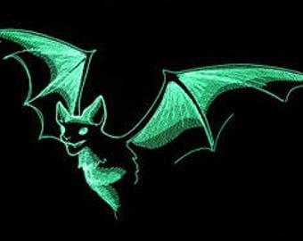 Glow in the dark bat patch, iron on bat patch, Halloween bat patch, iron on Patch, halloween costume, halloween decor, patches for jackets