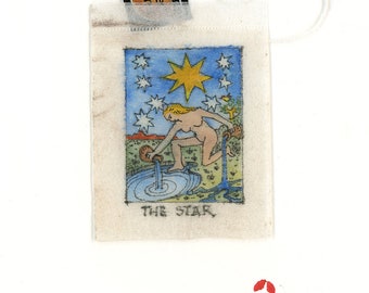 THE STAR a limited edition print of my miniature tea bag art