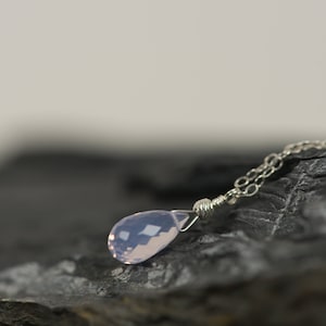 Lavender Quartz Necklace, Scorolite Gemstone, Lavender Moon Quartz Pendant