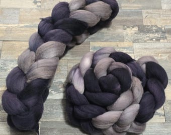 19.5 Micron Hand-Dyed Merino Roving - 4oz. Braid.