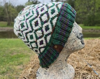 Knit Hat, Handmade Beanie, Wool Hat, Terrafibres accessory