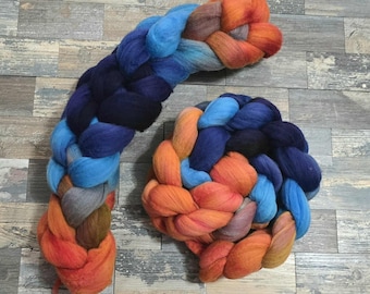 19.5 Micron Hand-Dyed Merino Roving - 4oz. Braid.