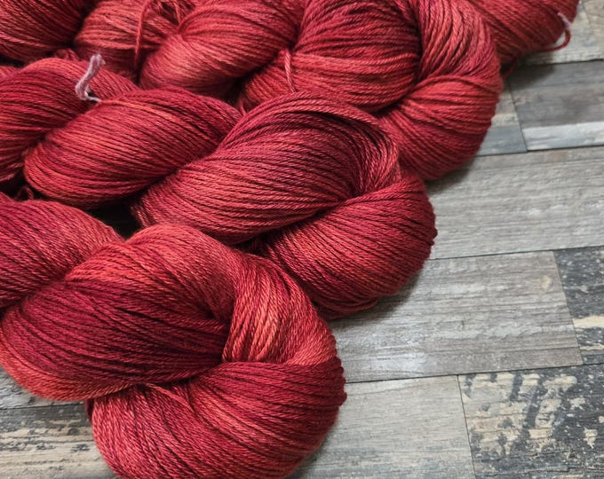 Featured listing image: 50/50 Silk/Merino Sock/Fingering Weight Handpainted Yarn - Terrafibres