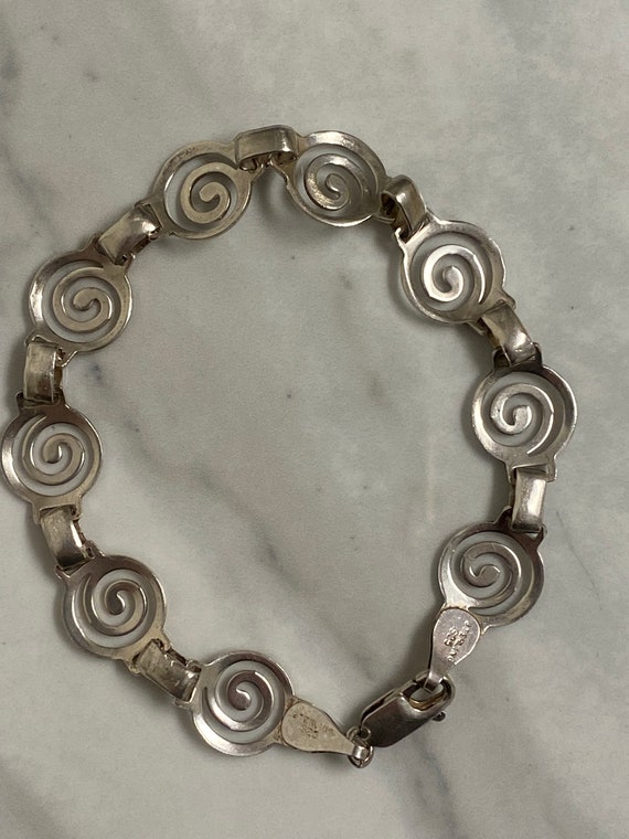 STERLING Bracelet Scroll Design Silver 925 Vintag… - image 3