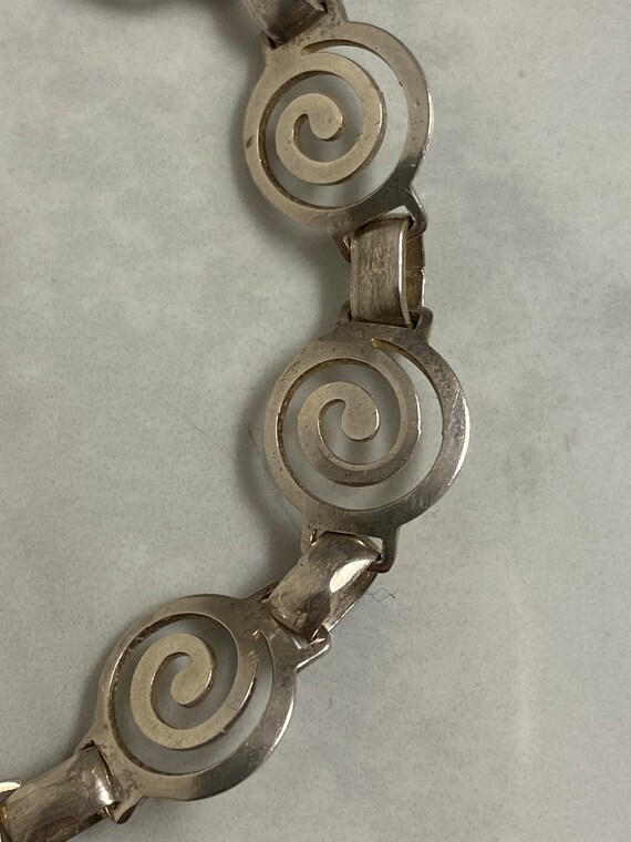 STERLING Bracelet Scroll Design Silver 925 Vintag… - image 4