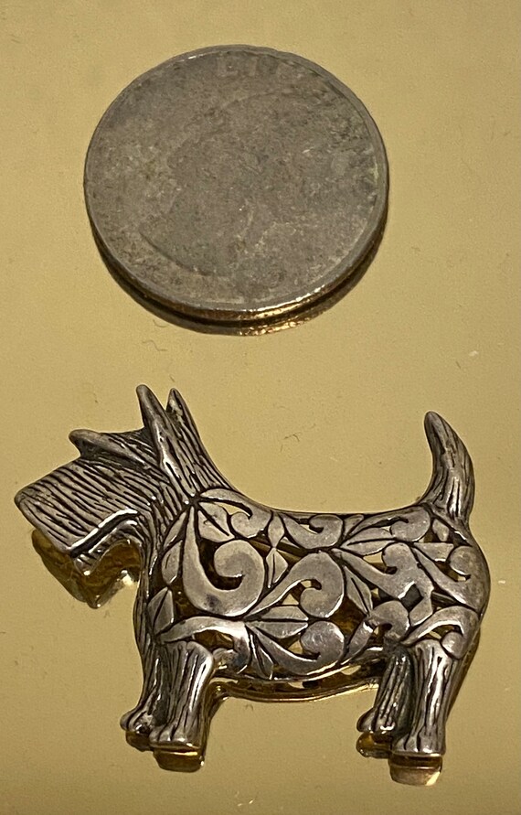 Vtg STERLING Silver Jezlaine Scottish Terrier Dog… - image 4