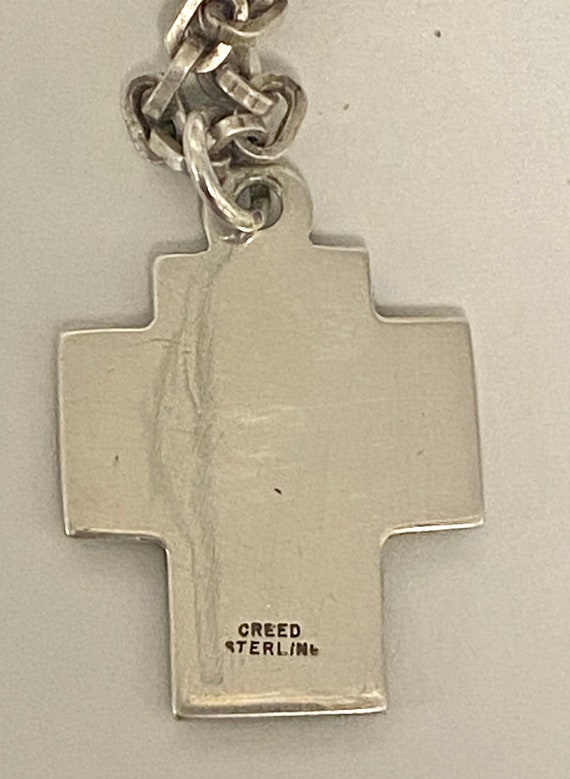 Vtg STERLING CREED Cross and Necklace Alpha Omega… - image 3