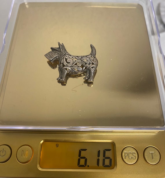 Vtg STERLING Silver Jezlaine Scottish Terrier Dog… - image 7