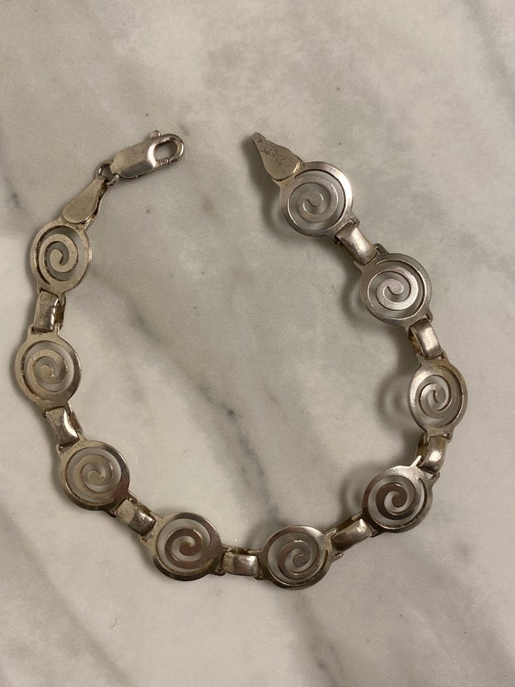 STERLING Bracelet Scroll Design Silver 925 Vintag… - image 5