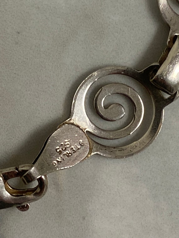 STERLING Bracelet Scroll Design Silver 925 Vintag… - image 6