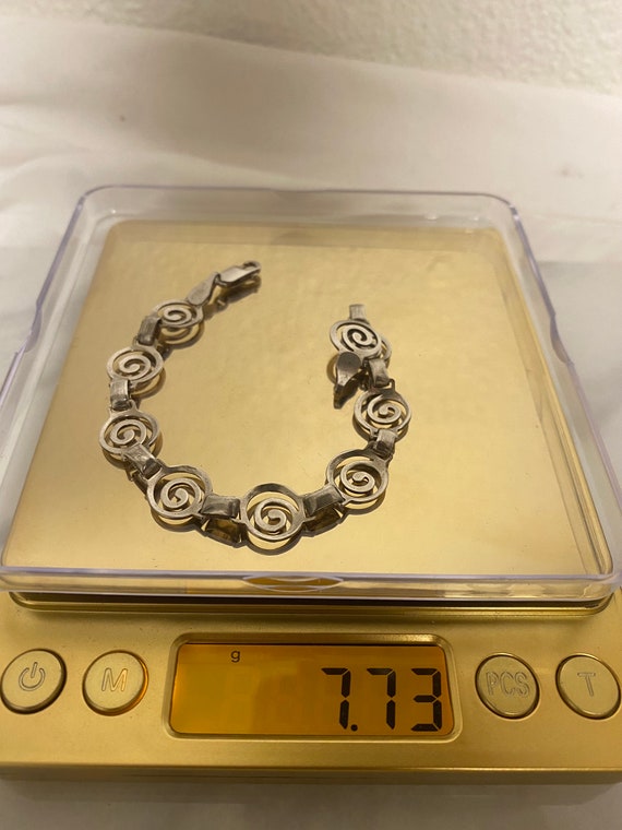 STERLING Bracelet Scroll Design Silver 925 Vintag… - image 10