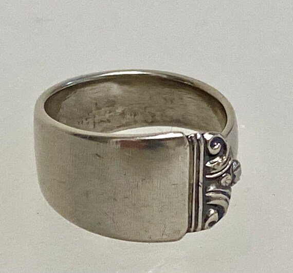 Vtg STERLING Spoon Silver Ring Adjustable 4.5 to … - image 8