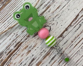 Cute Frog Badge Reel / ID Badge Holder