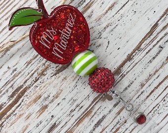 Personalized Teacher Apple Badge Reel