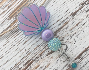 Mermaid Seashell Badge Reel / ID Badge Holder