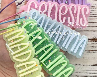 Personalized Acrylic Name Keychain: Custom Backpack Tag
