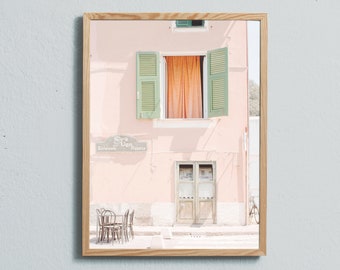 Art photography print of a pink house in Italy. Printed on matte paper of fine art quality.