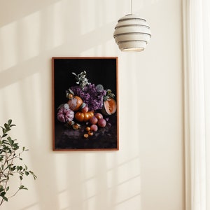 Dark art photography print of fruit, flowers and berries. Printed on matte paper of fine art quality. image 4